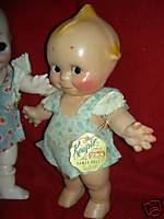 Antique compo. Rose O'Neill KEWPIE doll~orig suit & tag